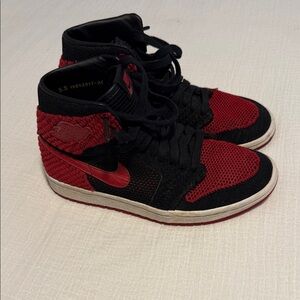 Nike Jordan flyknit Red and Black High-Top Sneakers